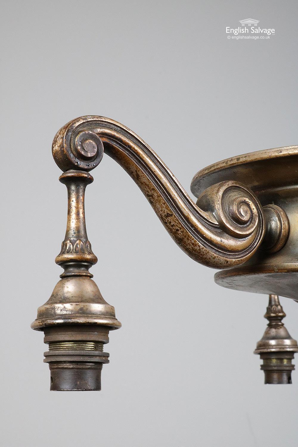 Vintage Brass 3-Arm Pendant Ceiling Light, 20th Century For Sale 1