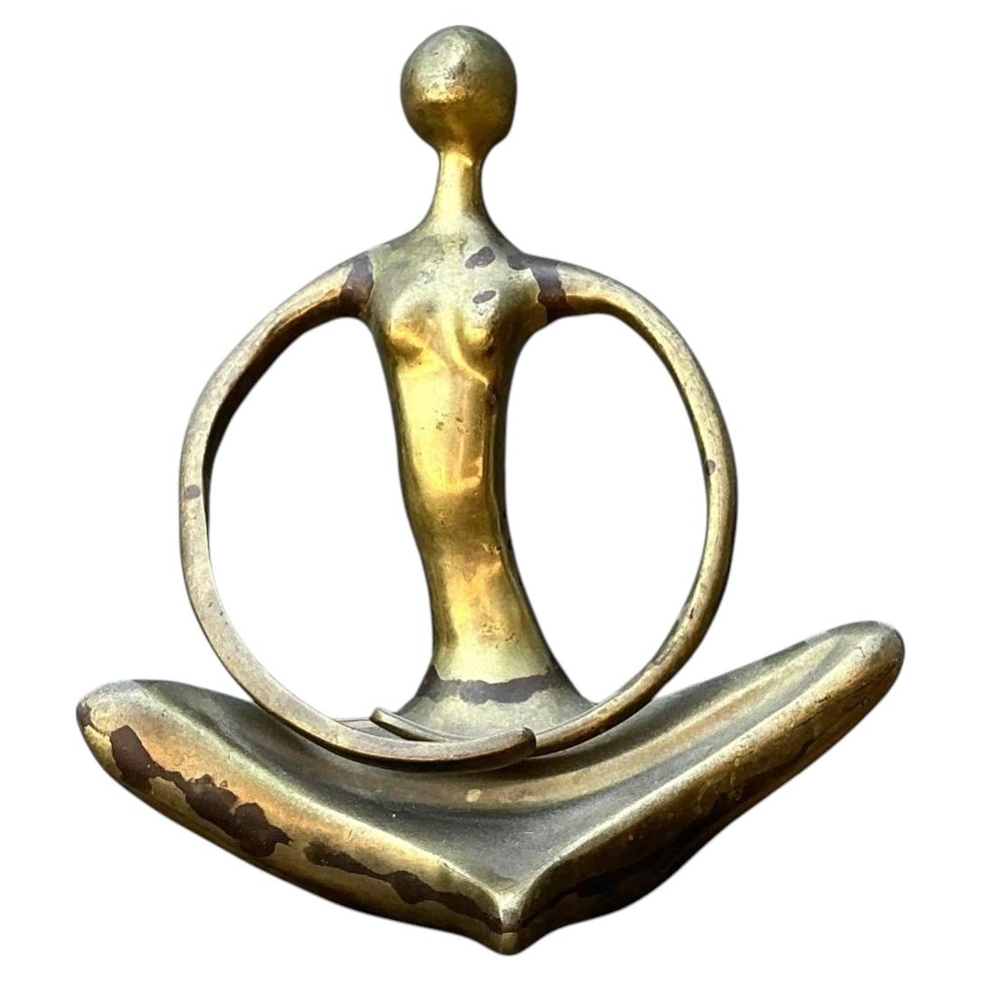 Vintage Brass Abstract Figure