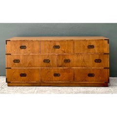 Vintage Brass Accented Campaign Dresser