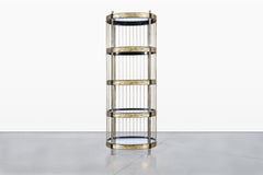 Vintage Brass Acid-Etched Etagere by Bernhard Rohne for Mastercraft