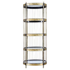 Etagere vintage in ottone acidato di Bernhard Rohne per Mastercraft