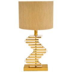 Vintage Brass and Acrylic Table Lamp