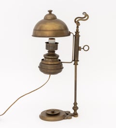 Vintage Brass Adjustable Electrified Oil Lamp