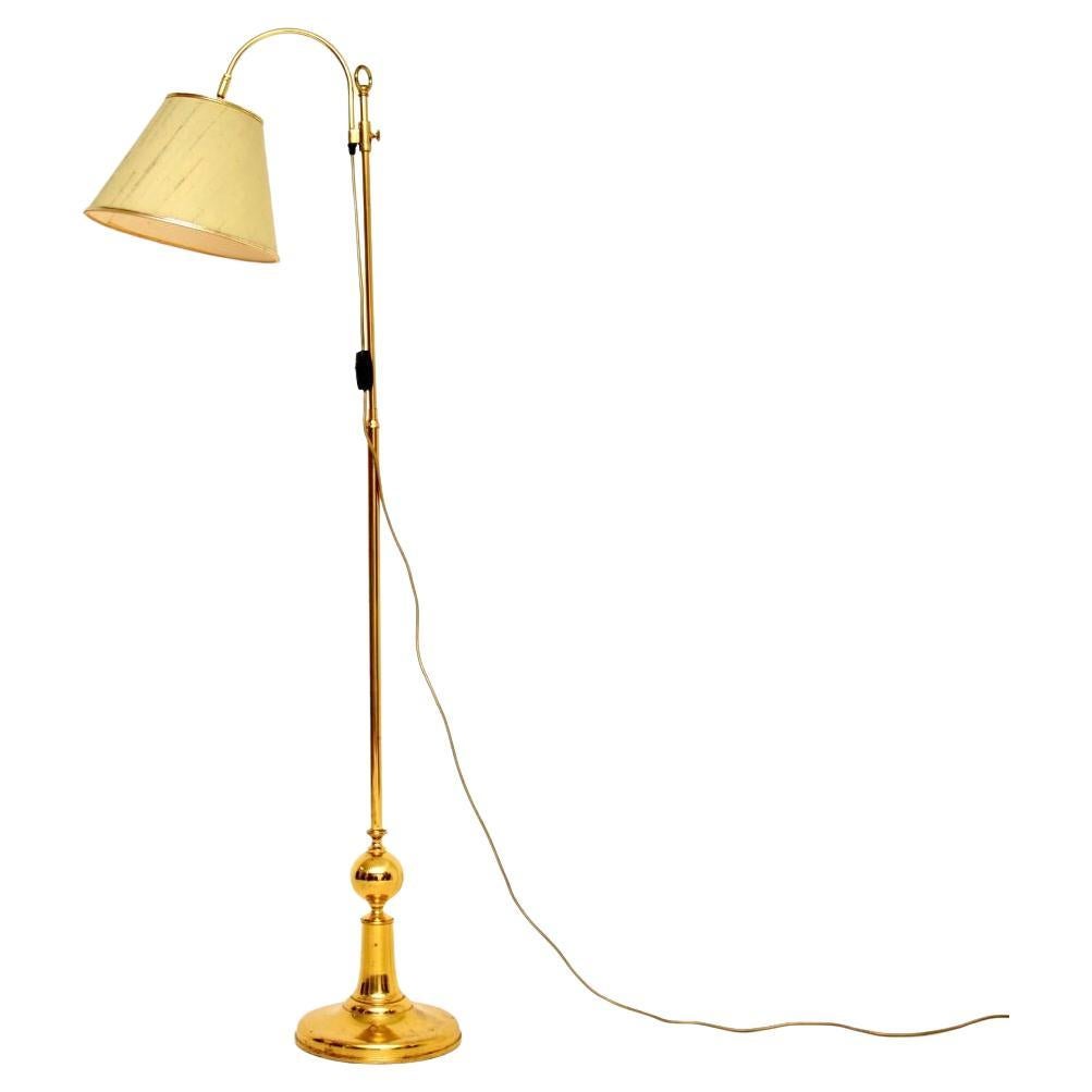 Lámpara de pie regulable de latón vintage