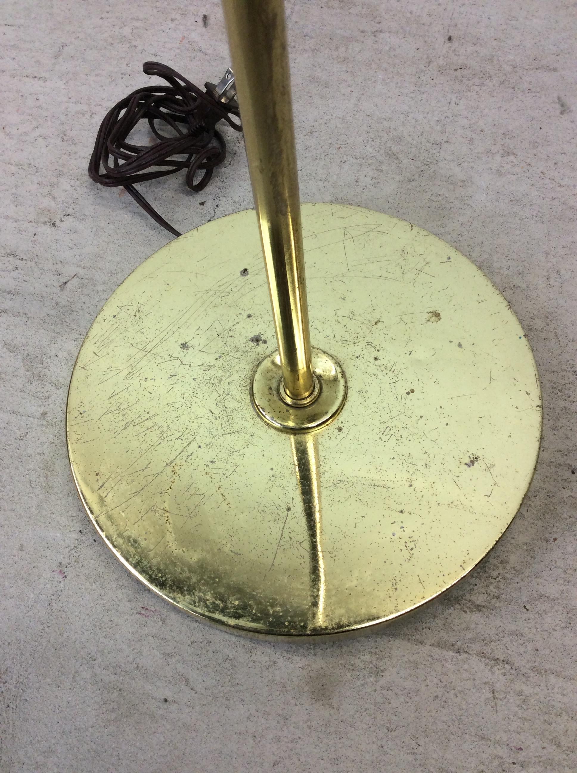 Vintage Brass Adjustable Floor Lamp with Triangular Shade For Sale 5