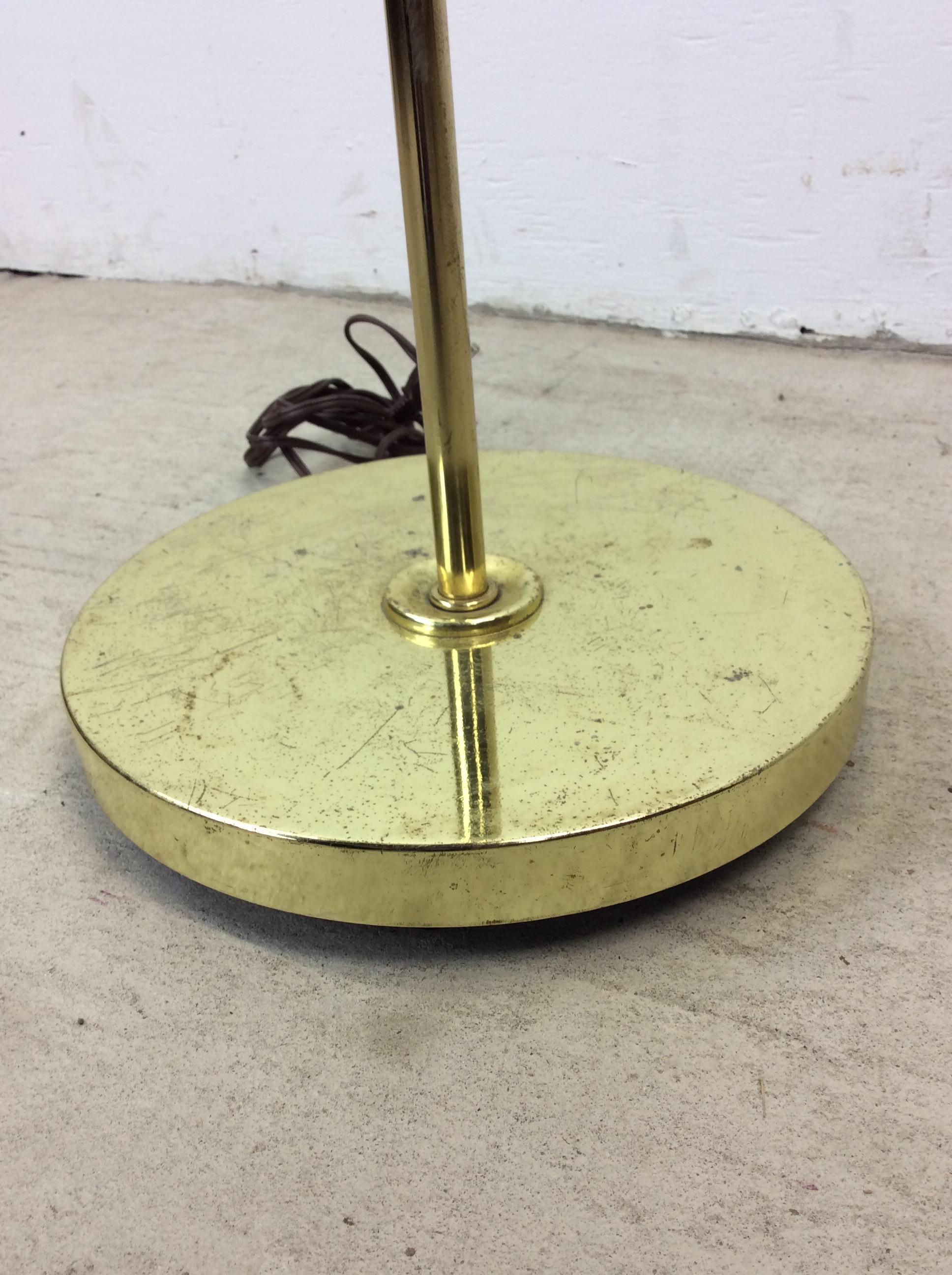 Vintage Brass Adjustable Floor Lamp with Triangular Shade For Sale 6