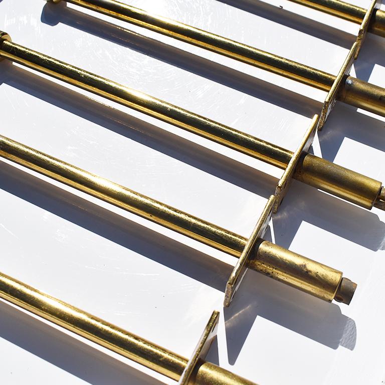 Vintage Brass Adjustable Pull Out Closet Wardrobe Rods, circa 1970s at