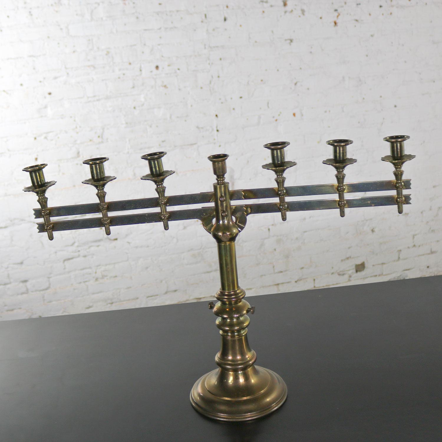 Vintage Brass Adjustable Traditional Menorah or Candelabra For Sale at 1stDibs vintage brass