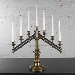 Vintage Brass Adjustable Traditional Menorah or Candelabra