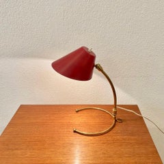 Vintage Brass & Aluminum Adjustable Table Lamp by Robert Mathieu, France 1950s