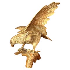 Vintage Brass American Bald Eagle Sculpture