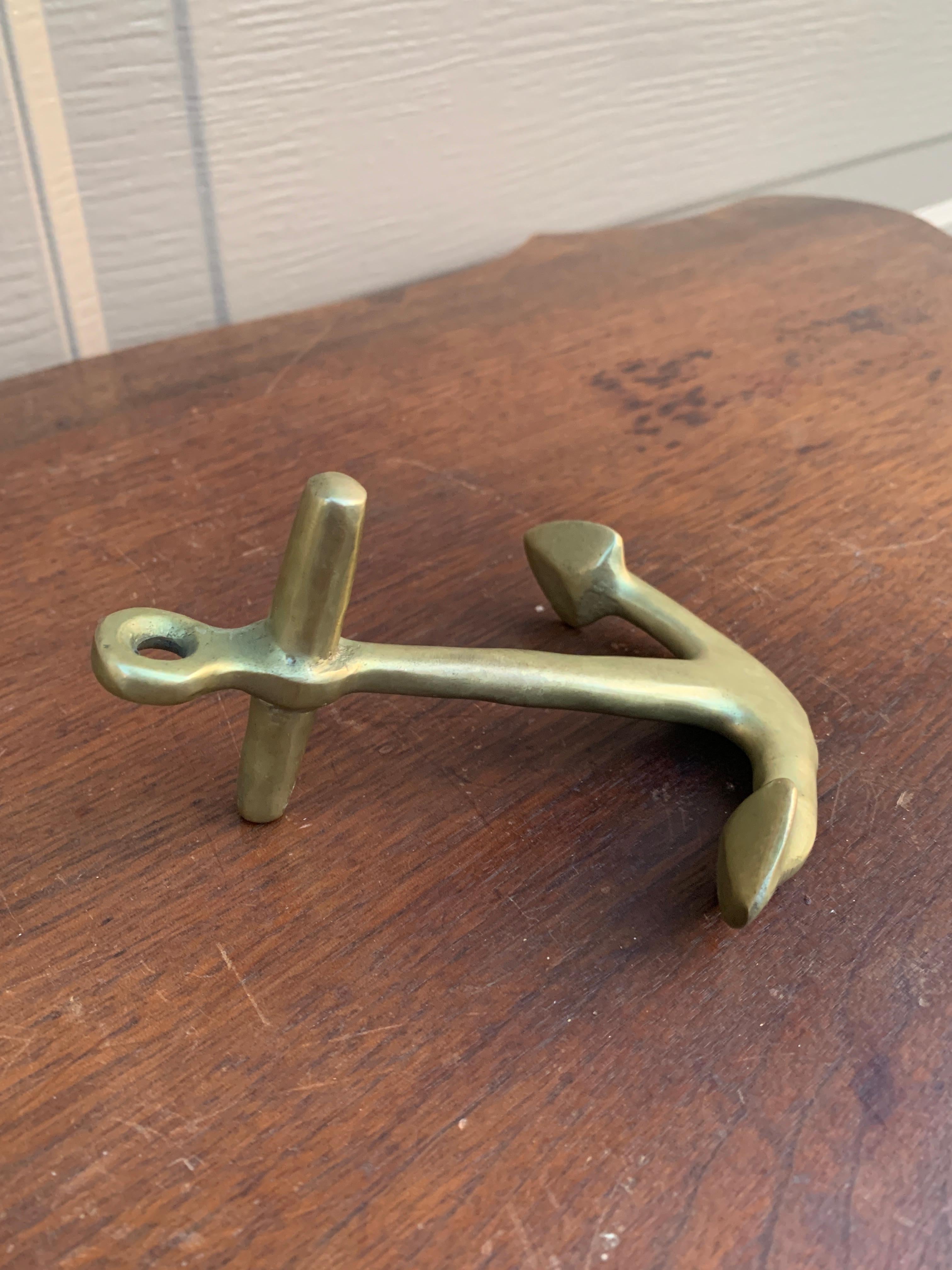 American Vintage Brass Anchor Paperweight For Sale