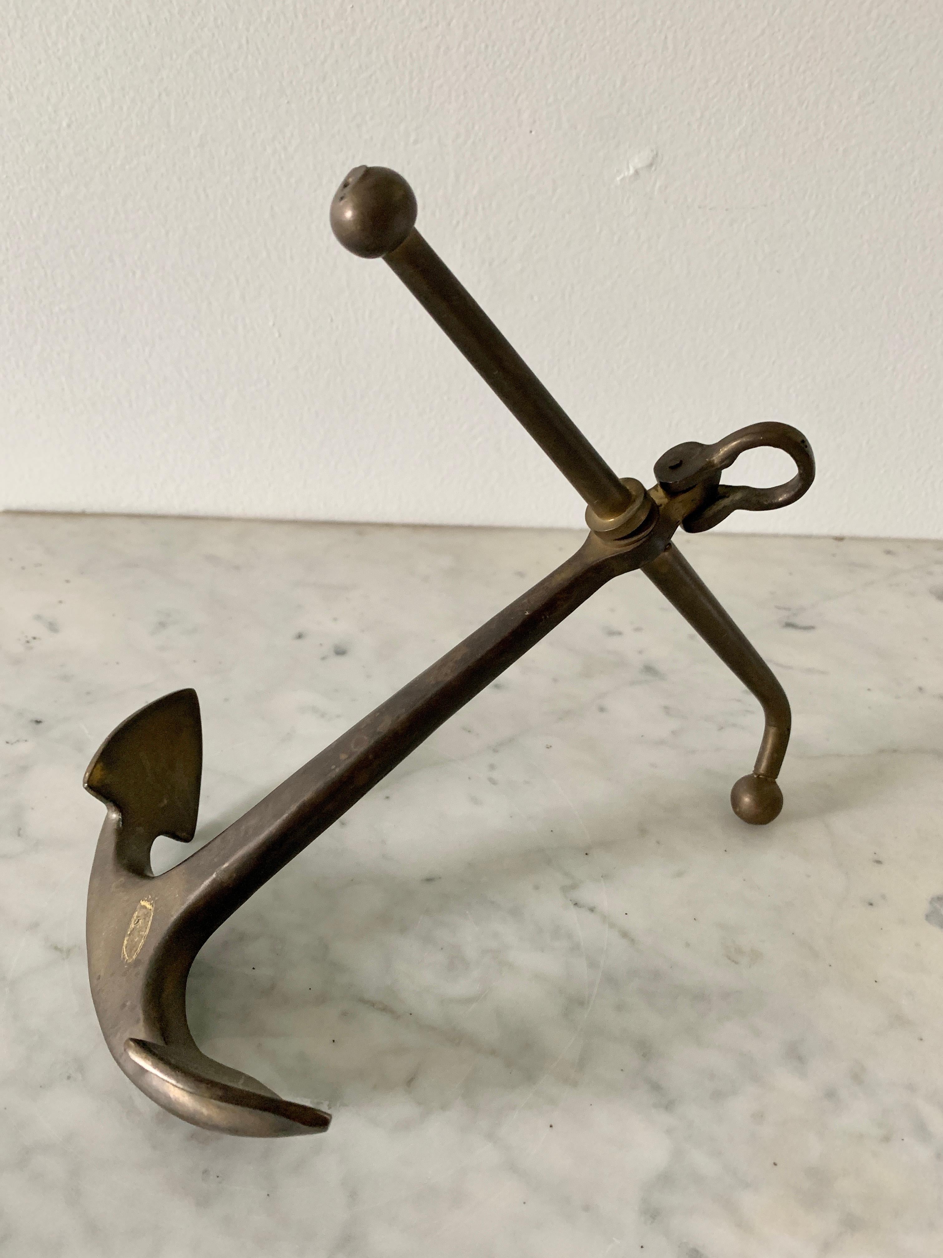 Vintage Brass Anchor Paperweight For Sale 1