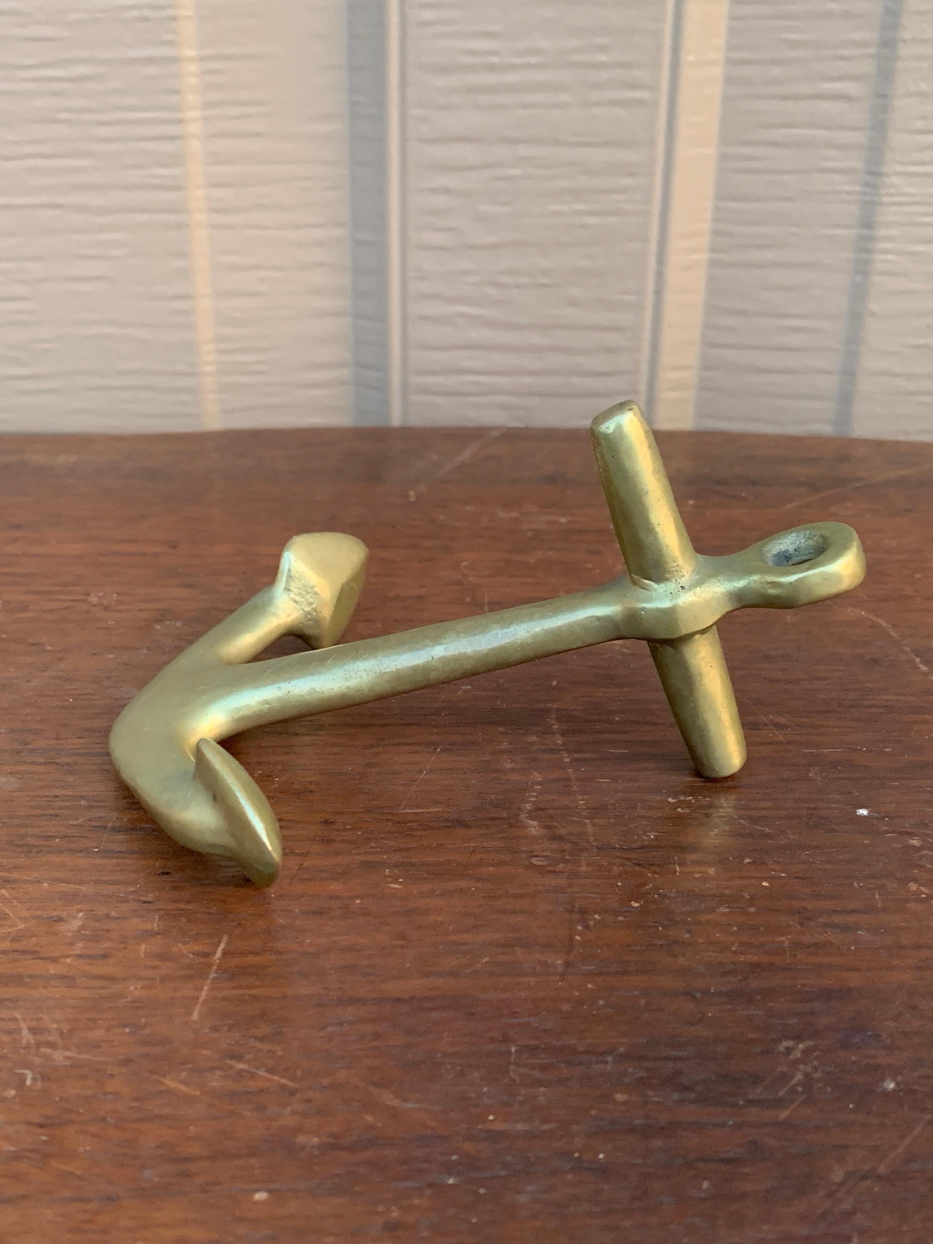 Vintage Brass Anchor Paperweight For Sale 2