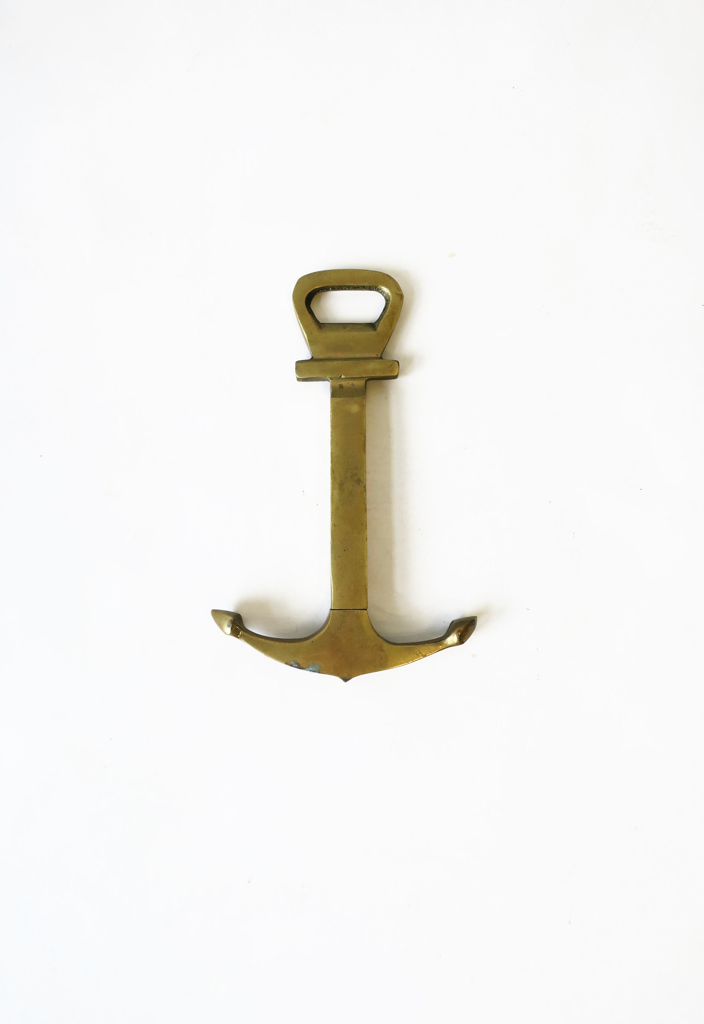 Vintage Brass Anchor Wine and Bottle Cap Opener 6
