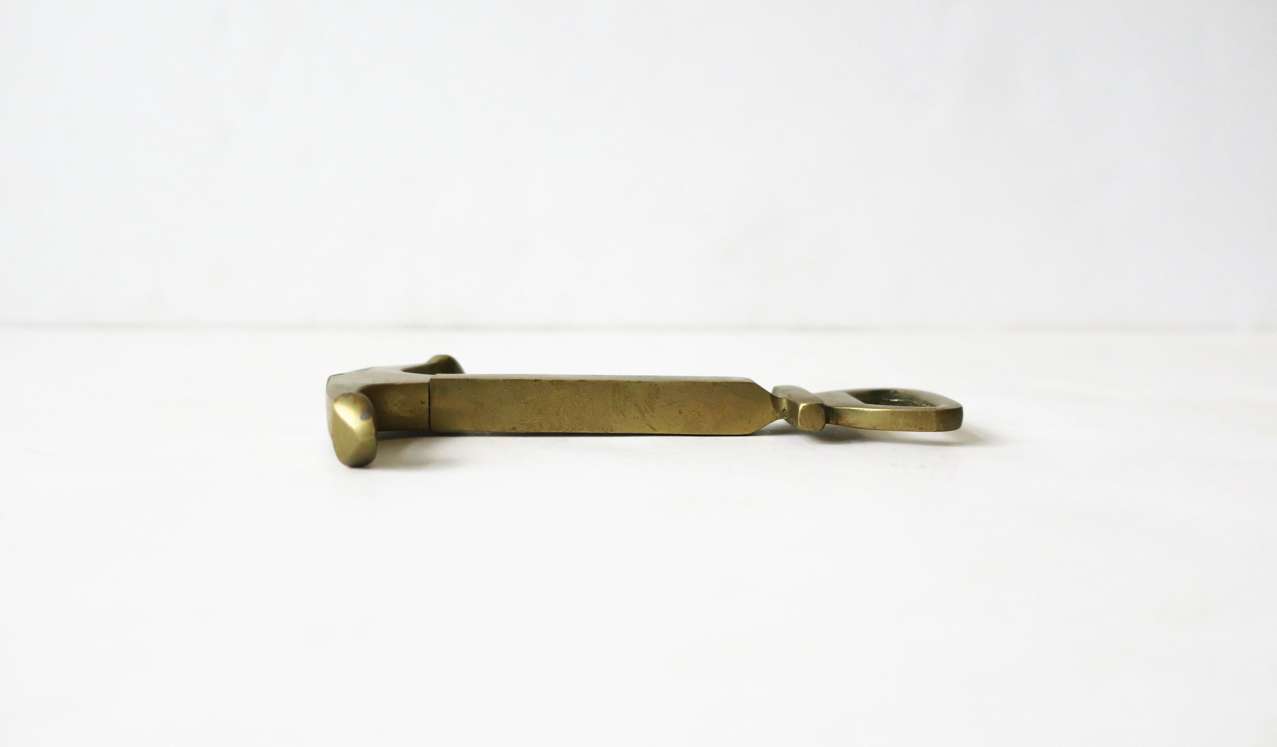 Vintage Brass Anchor Wine and Bottle Cap Opener 8