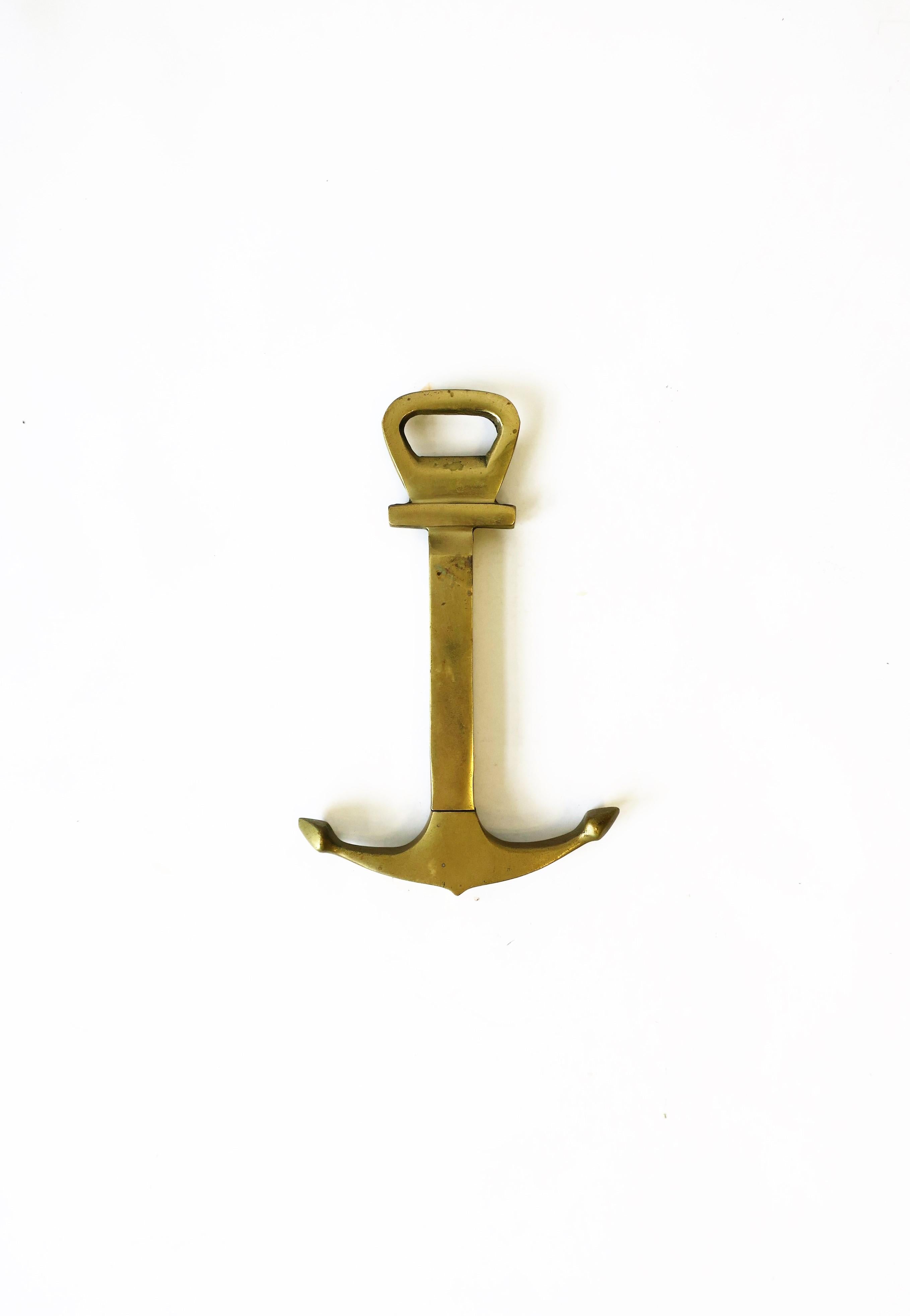 Large Brass Anchor Wine Opener  Corkscrew Brass Pull Cork Lifter   Nautical Corkscrew Brass Anchor  Wine Opener  Beer Opener