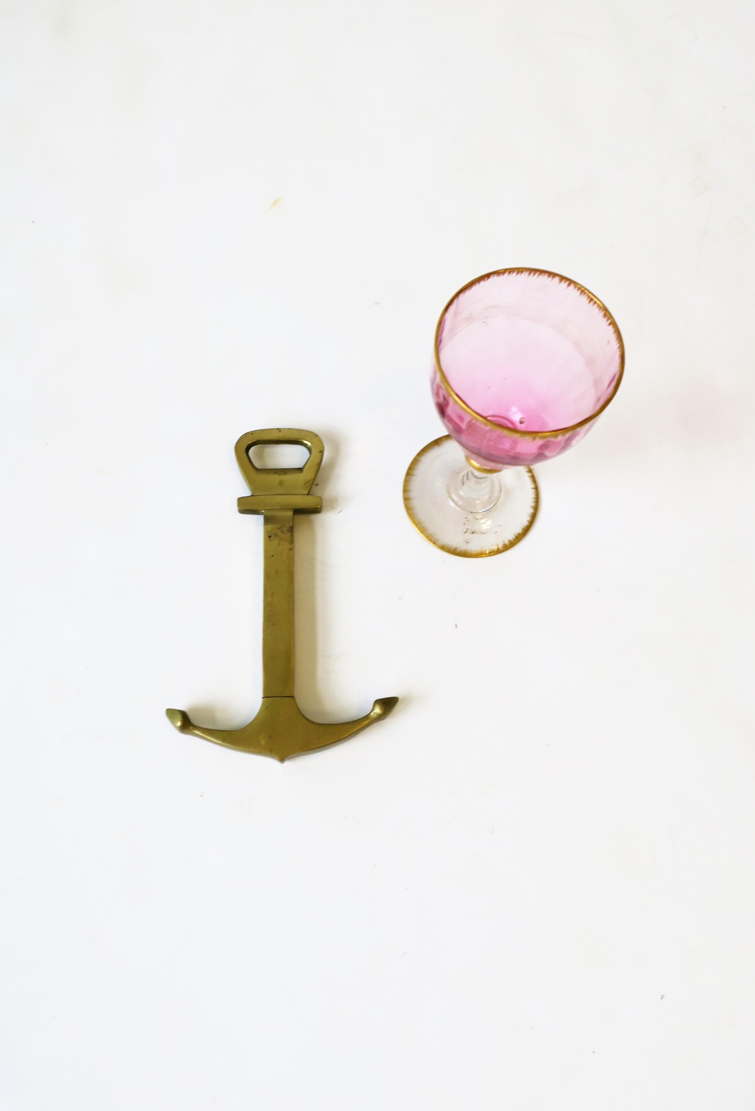 20th Century Vintage Brass Anchor Wine and Bottle Cap Opener