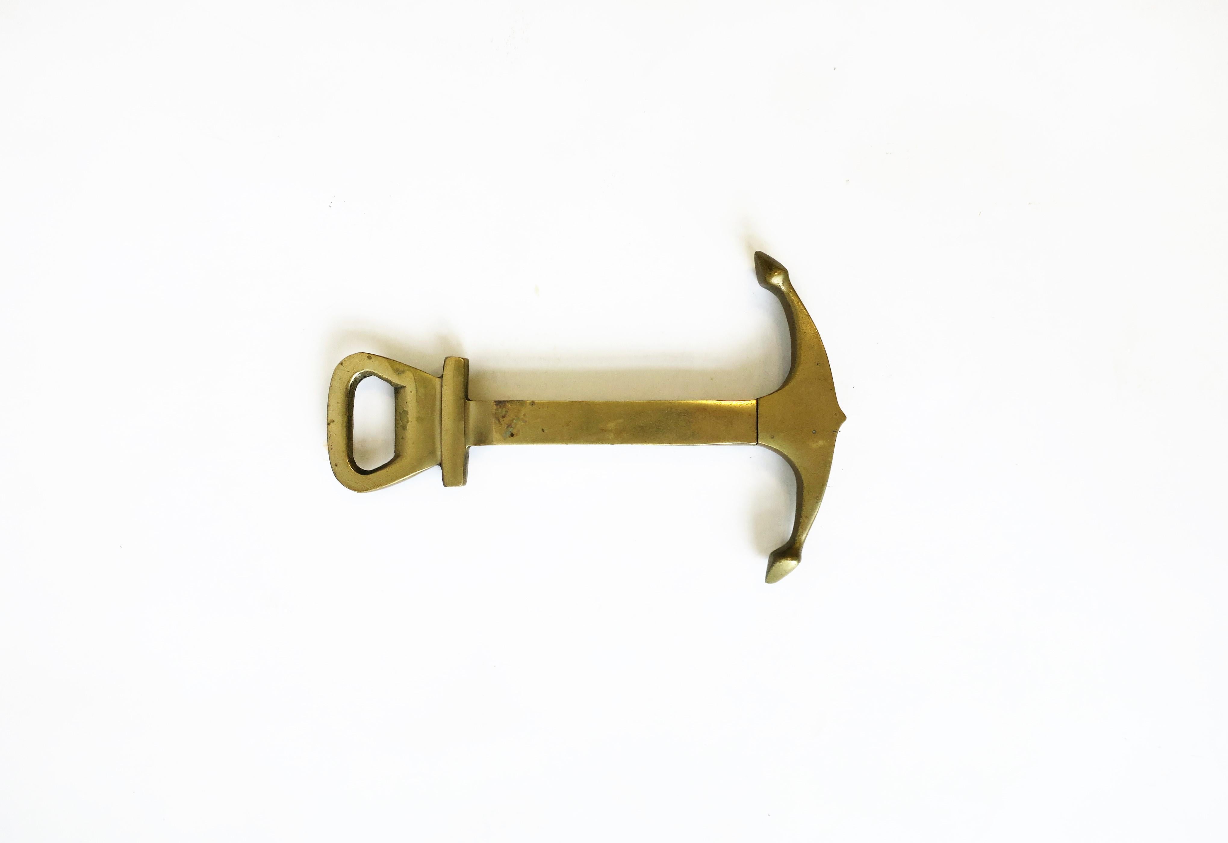 Vintage Brass Anchor Wine and Bottle Cap Opener 4