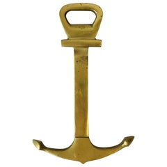 Vintage Brass Anchor Wine and Bottle Cap Opener