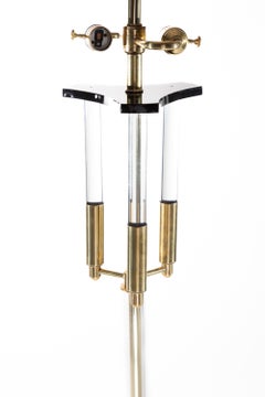 Stehlampe aus Messing und Acryl, Vintage