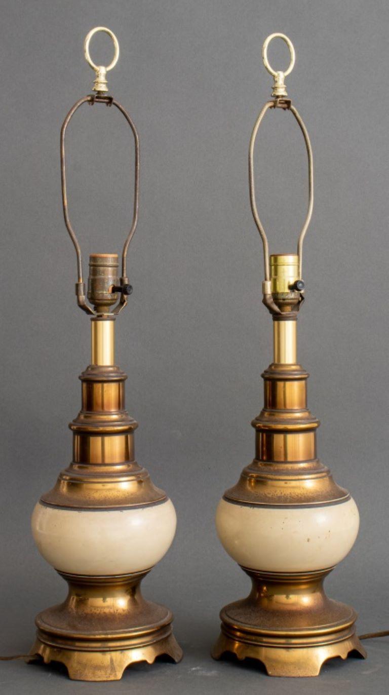 Vintage Brass and Ceramic Table Lamp, Pair For Sale 4