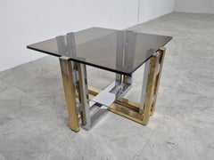 Vintage brass and chrome coffee table, 1970s
