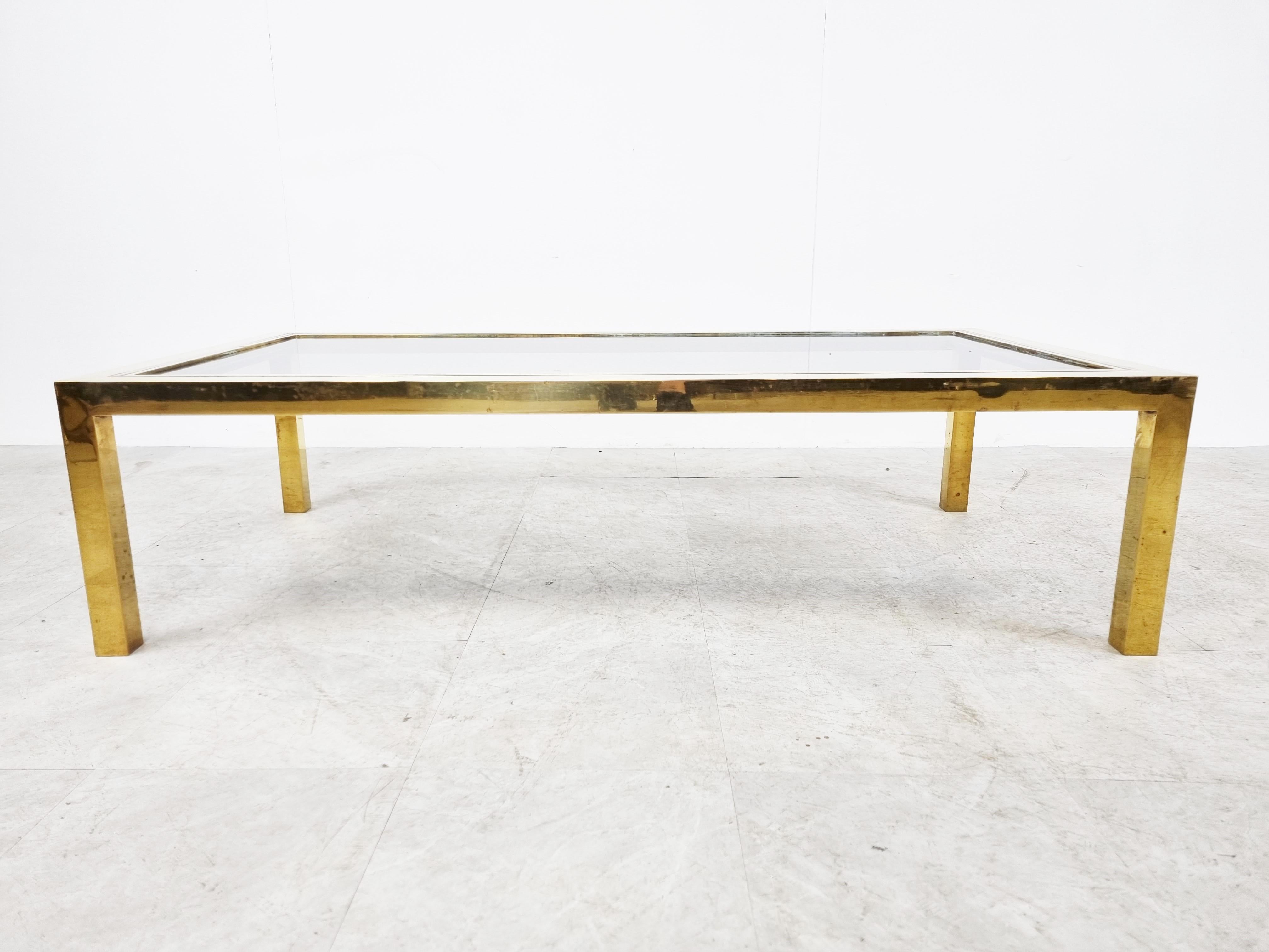 Italian Vintage Brass and Chrome Coffee Table, 1970s