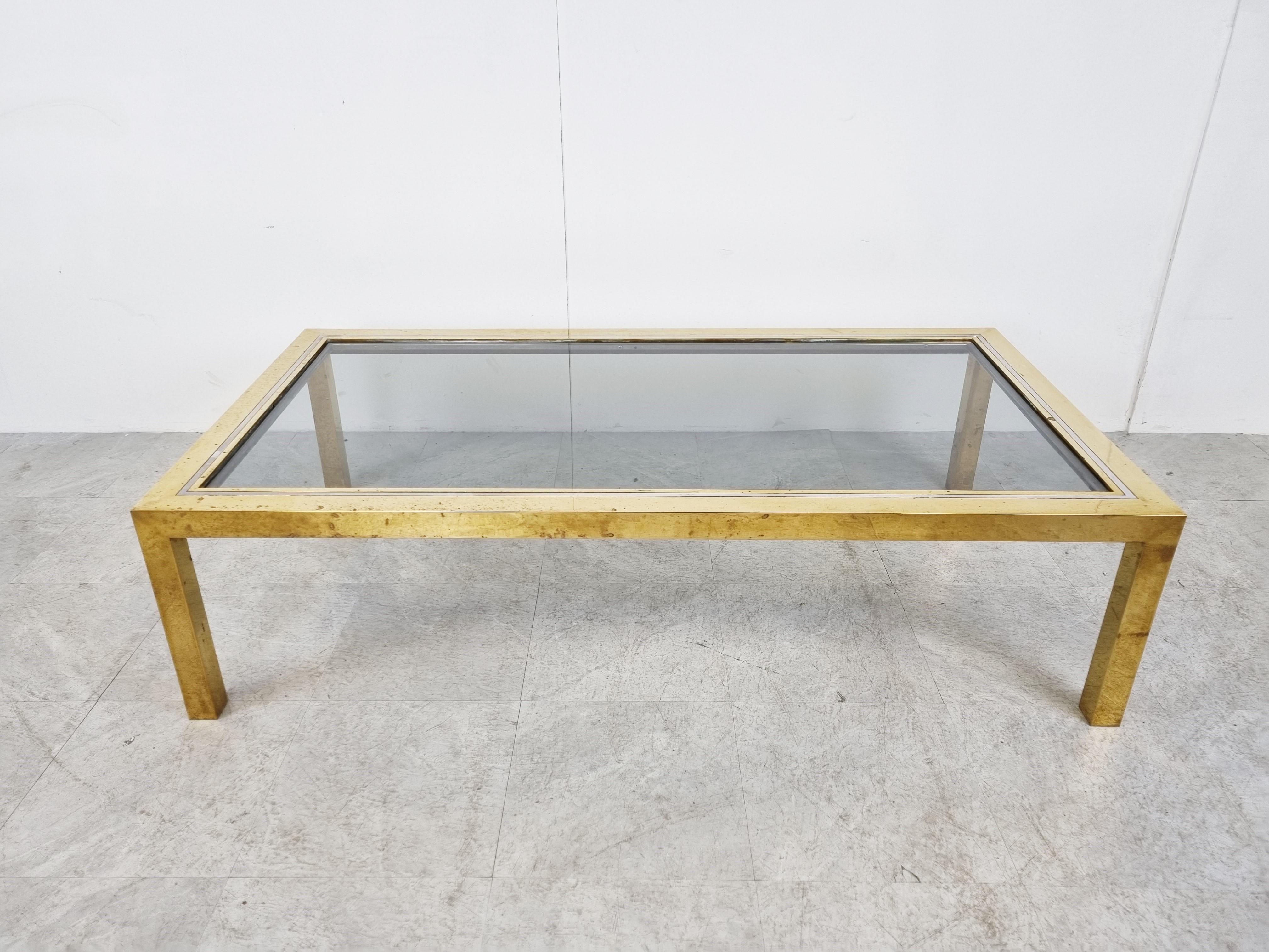 Vintage Brass and Chrome Coffee Table, 1970s 2