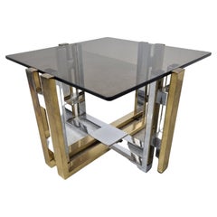 Vintage brass and chrome coffee table, 1970s
