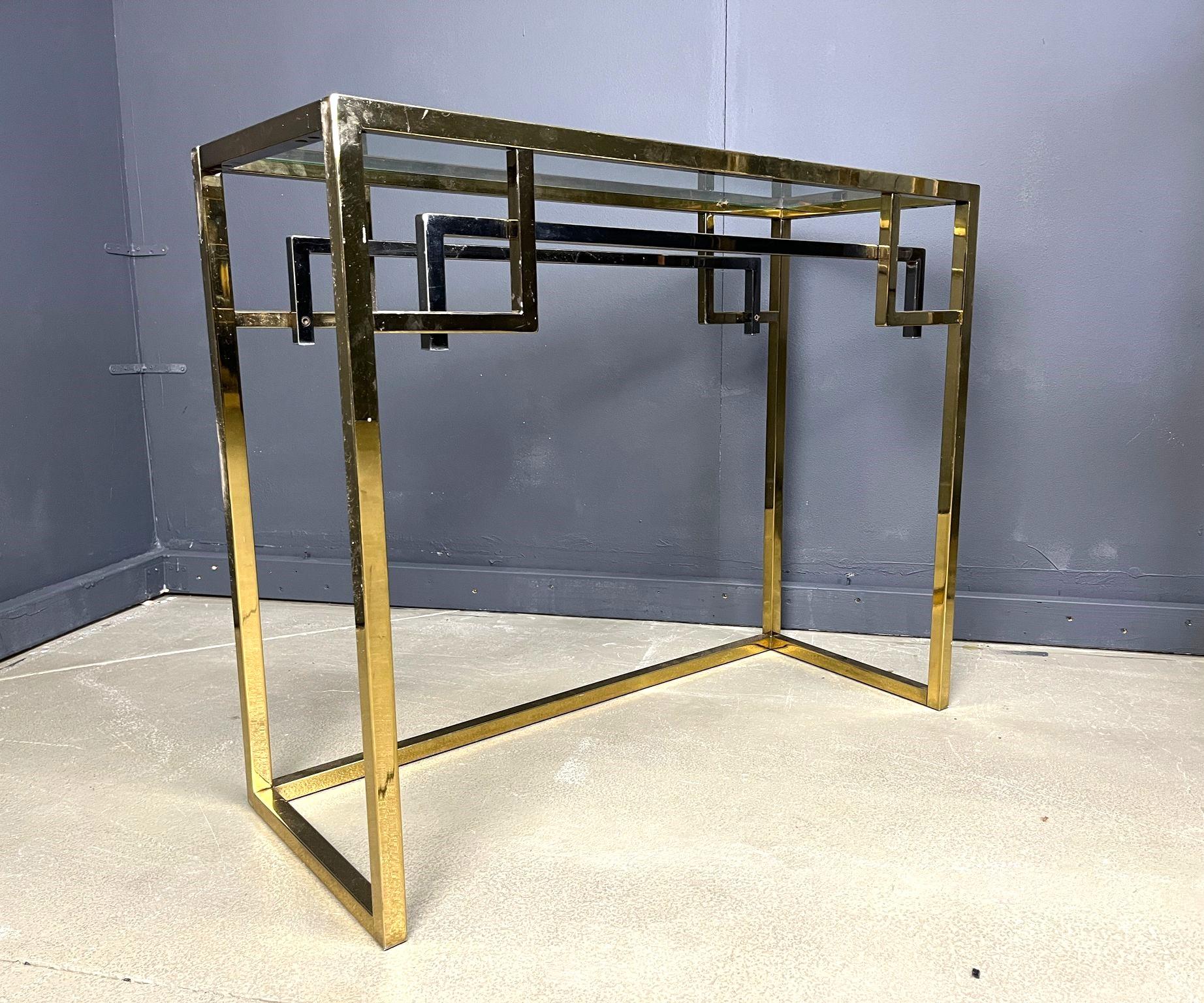 Vintage brass and chrome console, 1970s For Sale 1