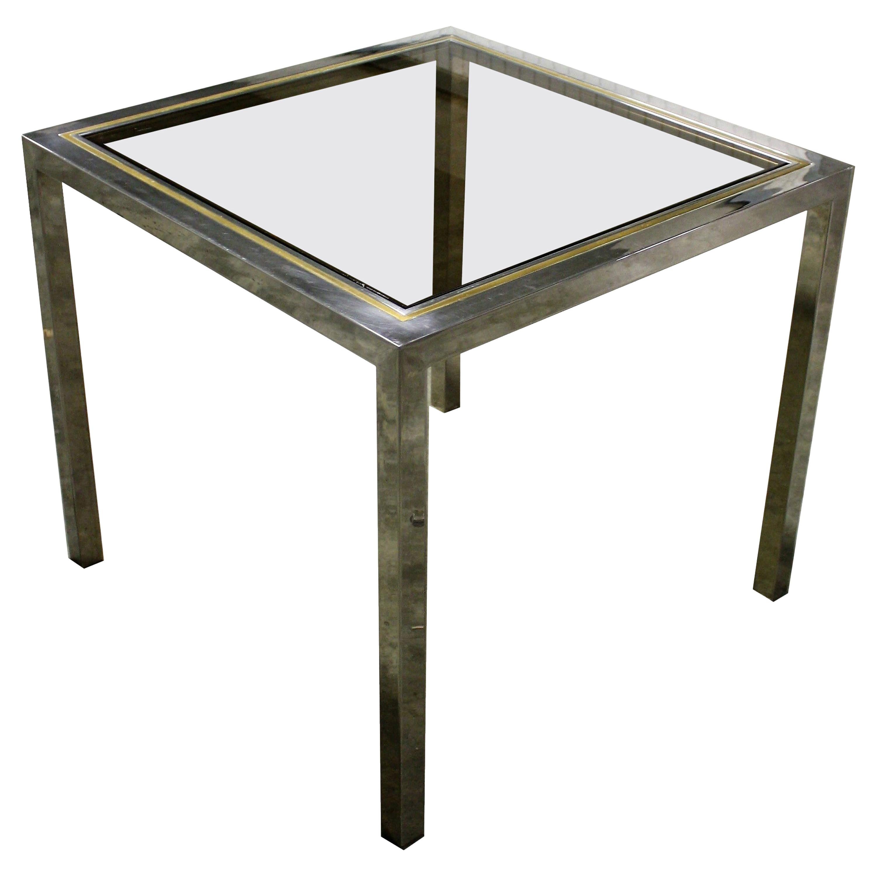 Vintage Brass and Chrome Dining Table, 1970s