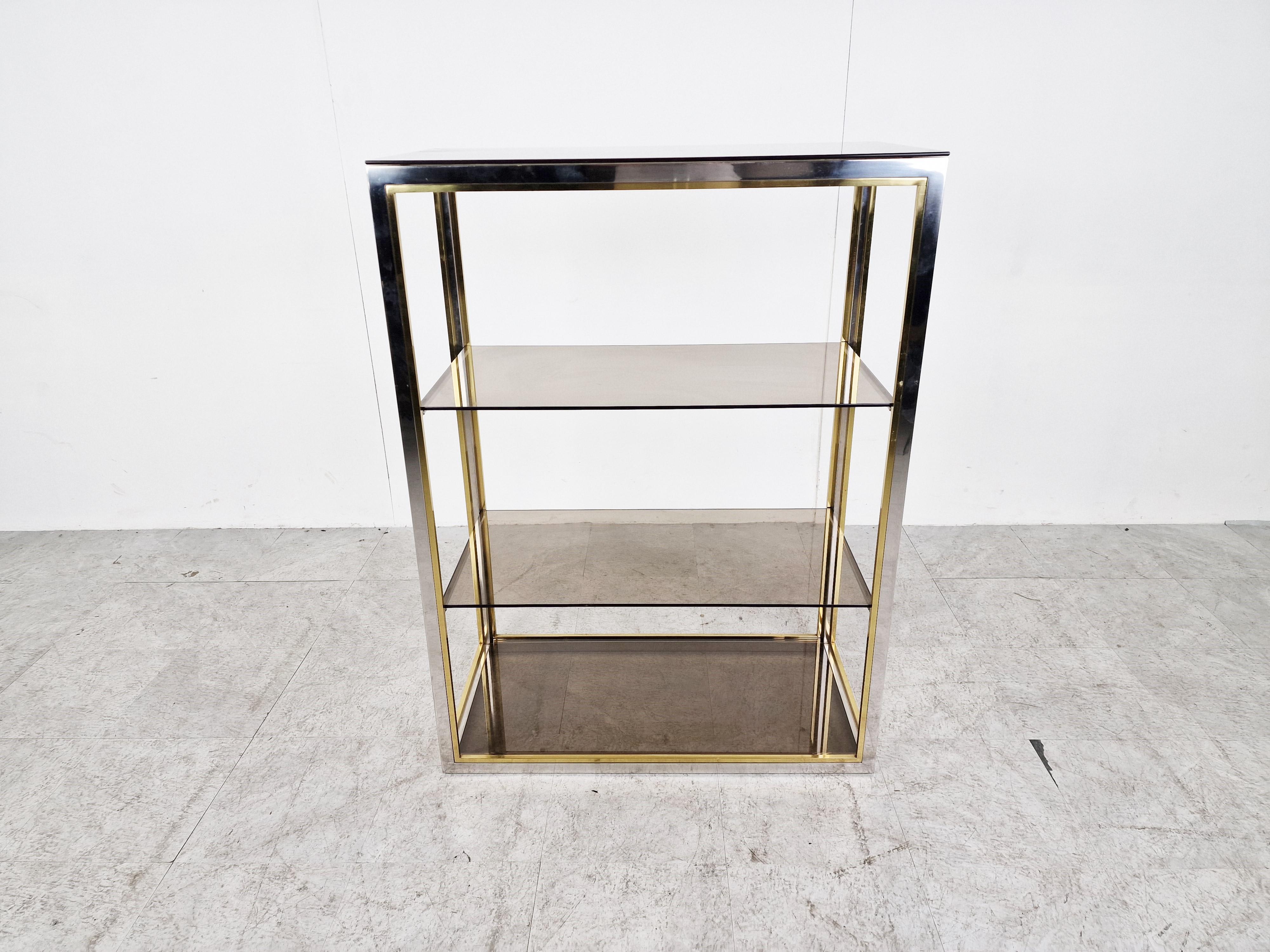Hollywood Regency Vintage Brass and Chrome Etagere, 1970s