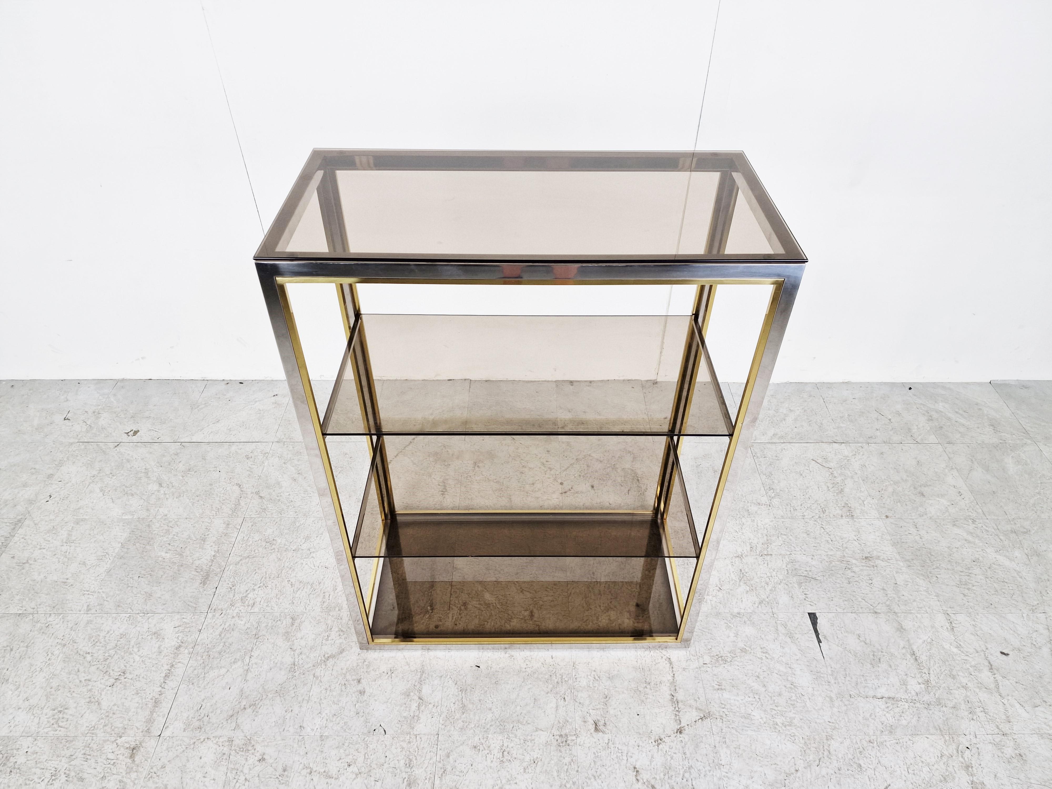 Italian Vintage Brass and Chrome Etagere, 1970s