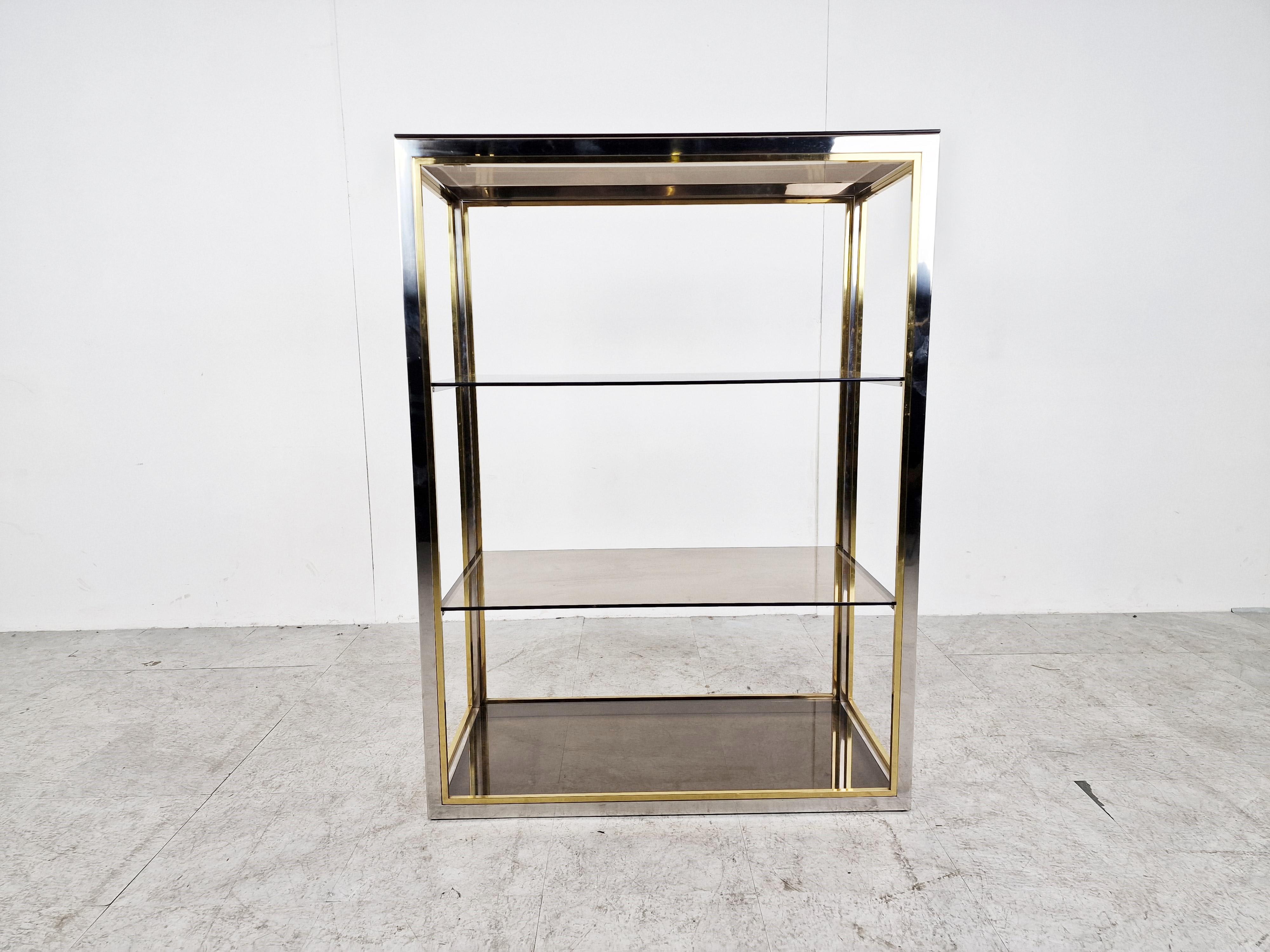 Vintage Brass and Chrome Etagere, 1970s In Good Condition In HEVERLEE, BE