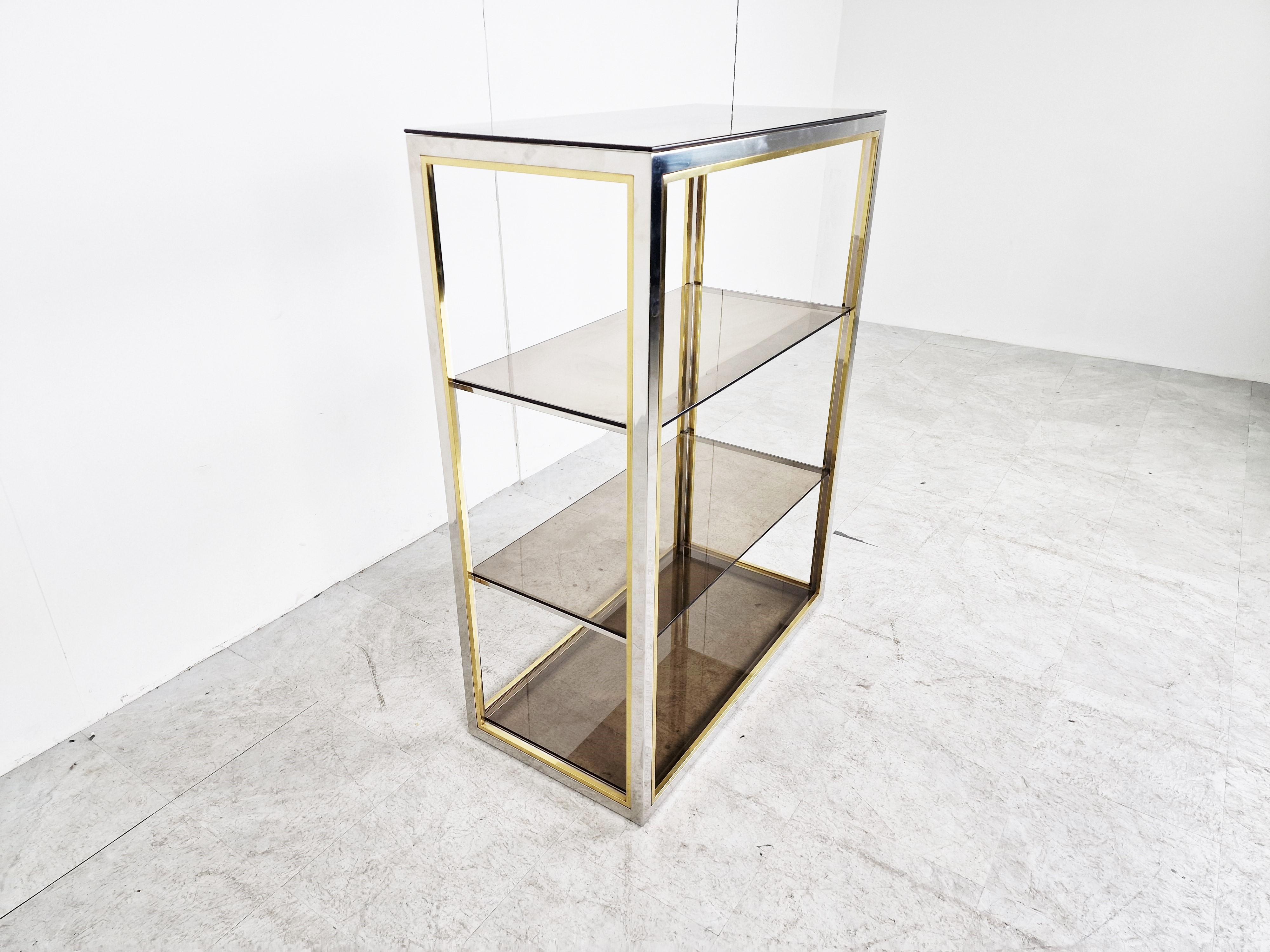 Late 20th Century Vintage Brass and Chrome Etagere, 1970s