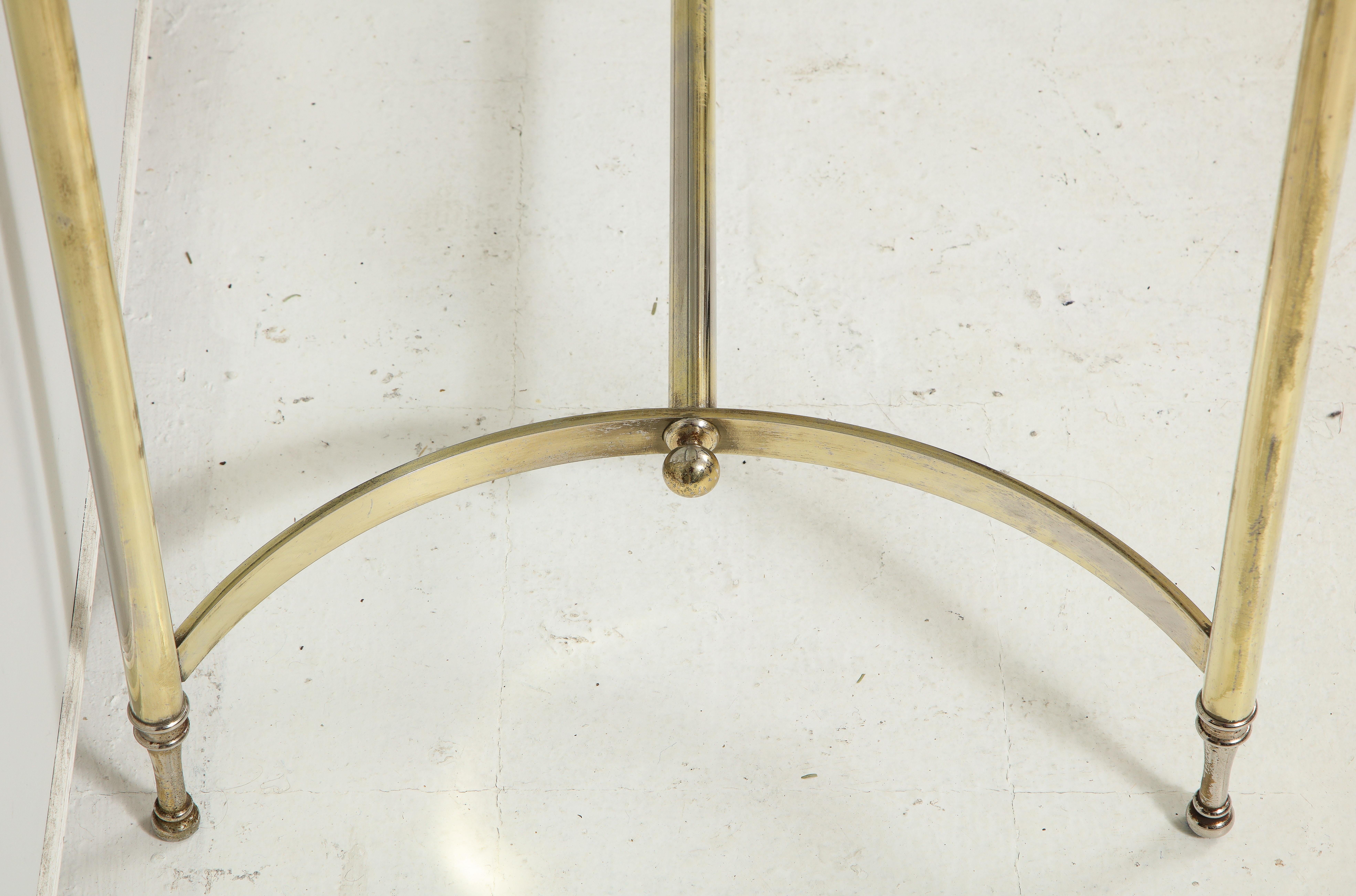 Vintage Brass and Chrome Glass-Top Console Table 2