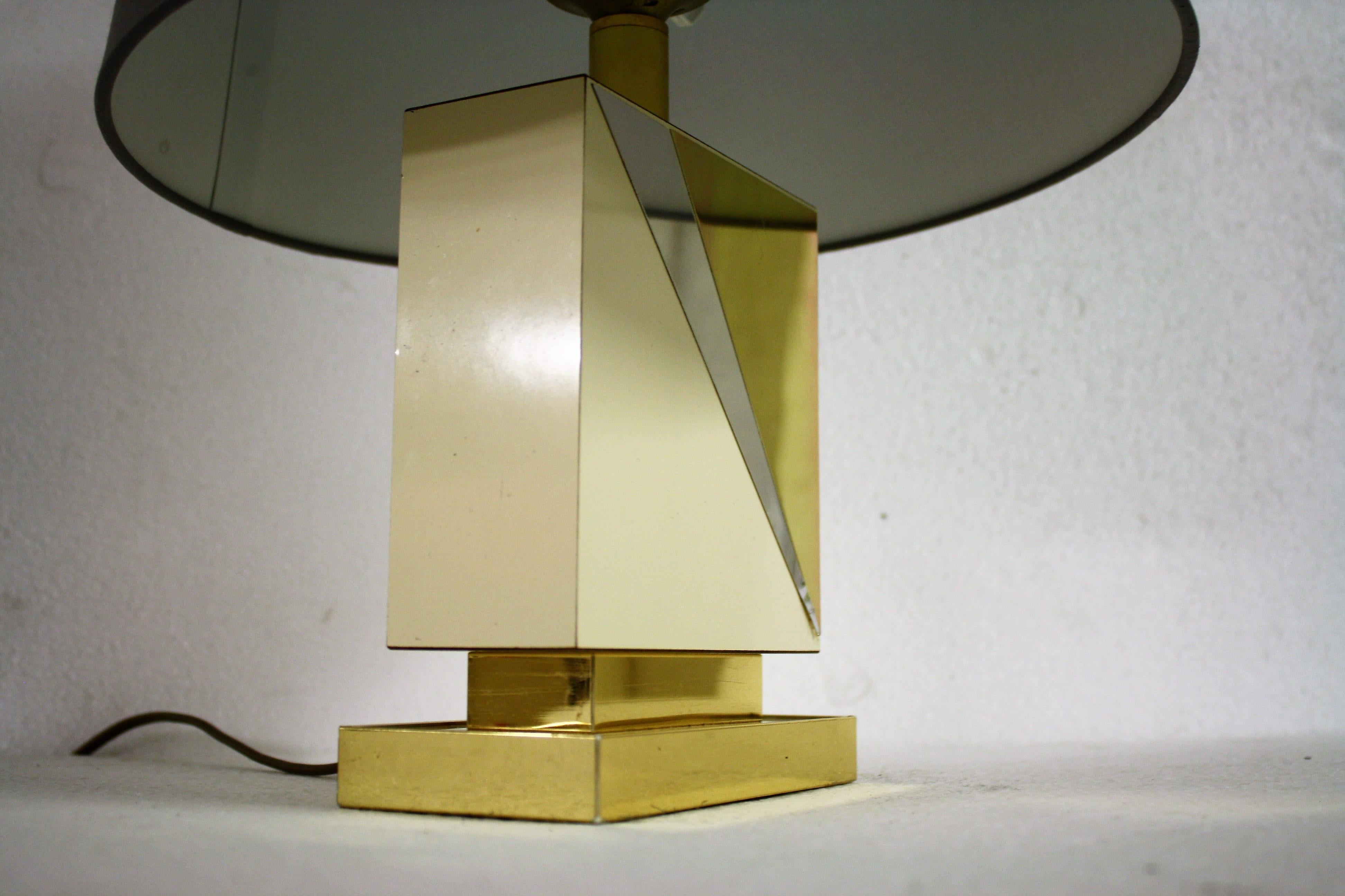 Vintage Brass and Chrome Table Lamp, 1970s In Good Condition In HEVERLEE, BE