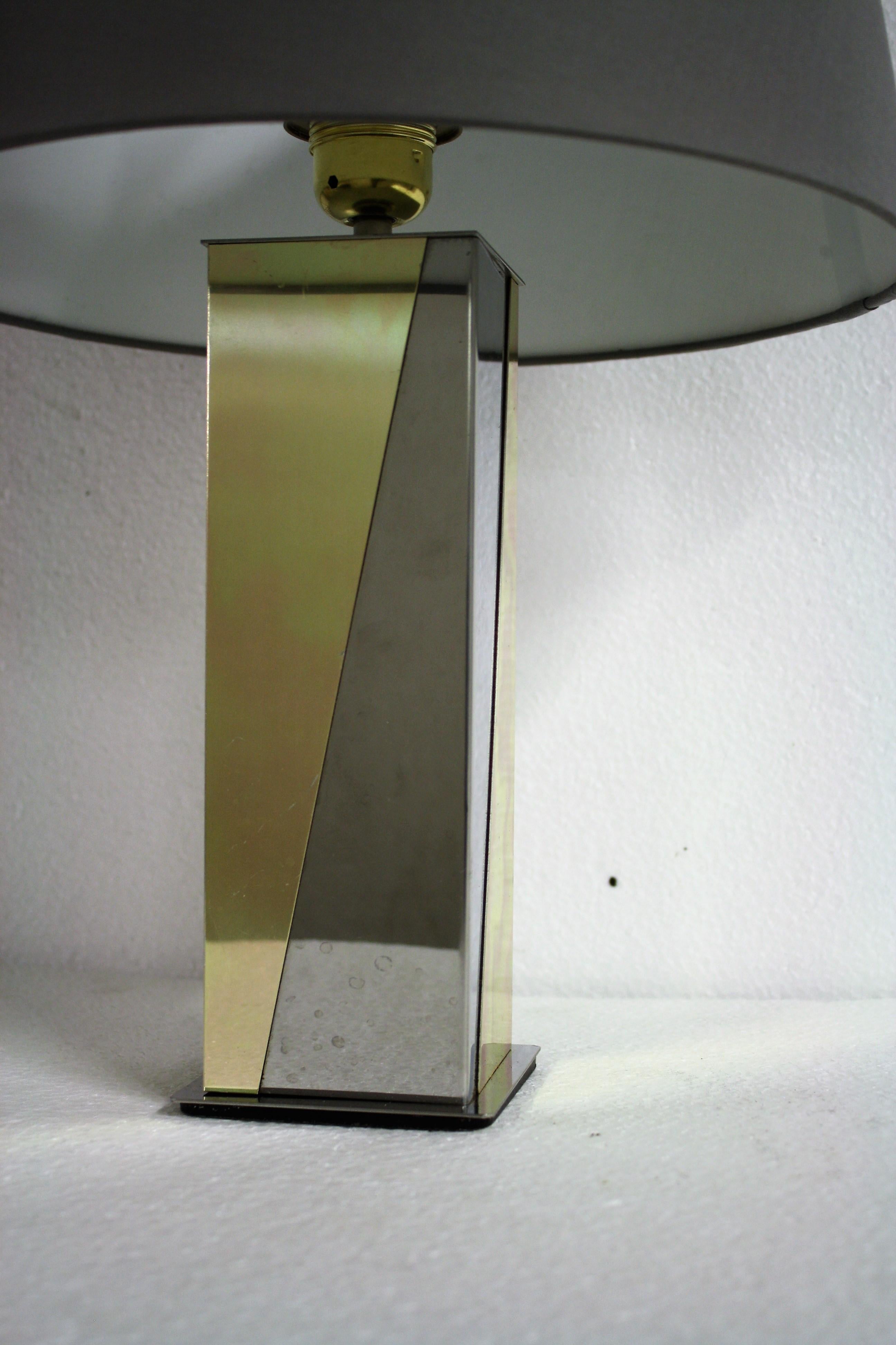 Metal Vintage Brass and Chrome Table Lamp, 1970s