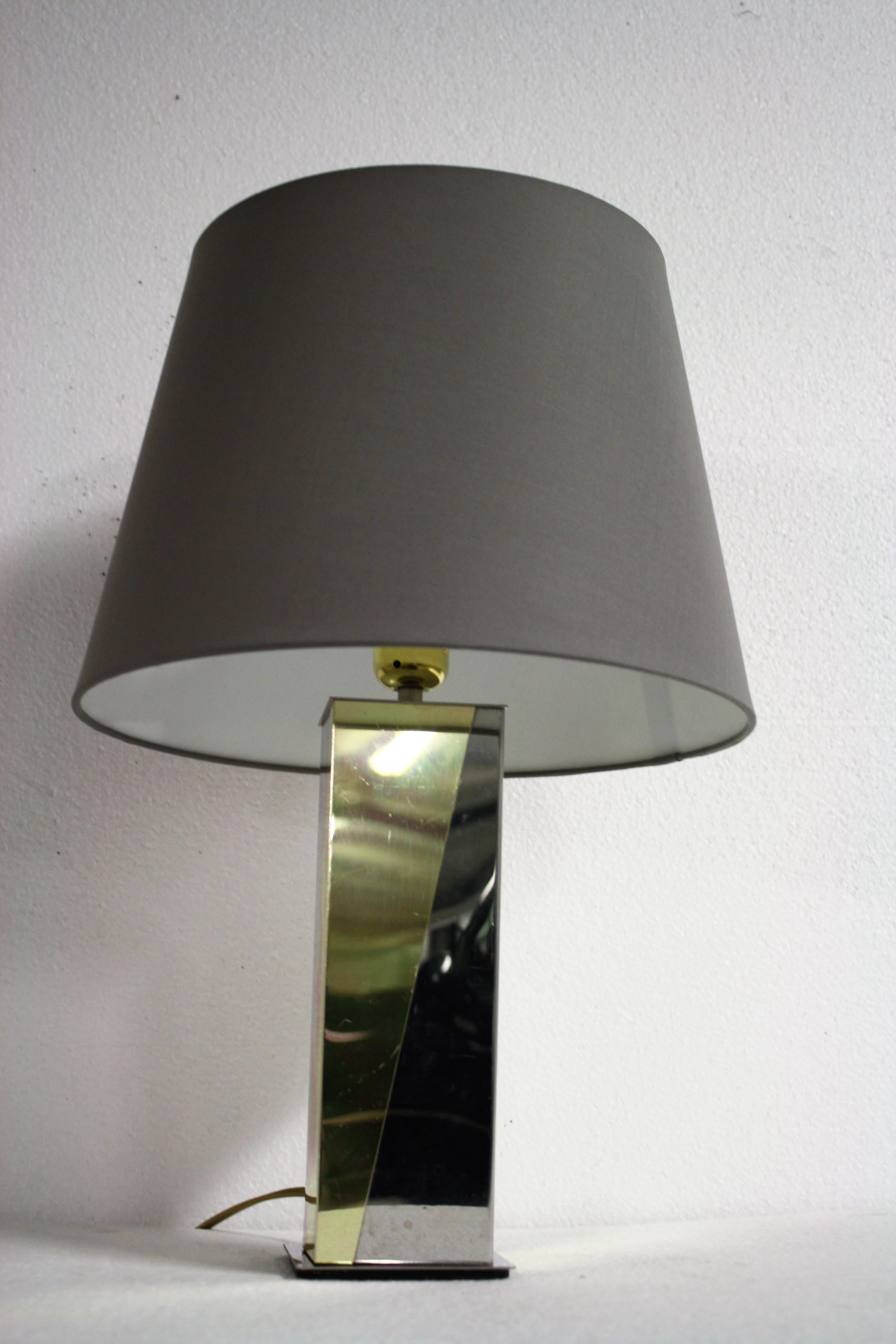 Vintage Brass and Chrome Table Lamp, 1970s 1