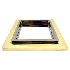 Plateau vintage en laiton et chrome, vide poche, 1970 - Italie
