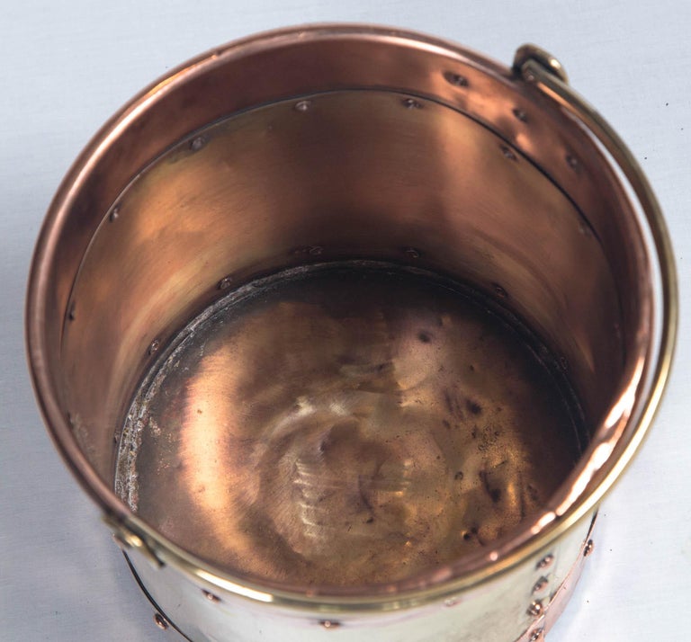 Vintage Brass and Copper Buckets, England, circa Early 20th Century at 1stDibs