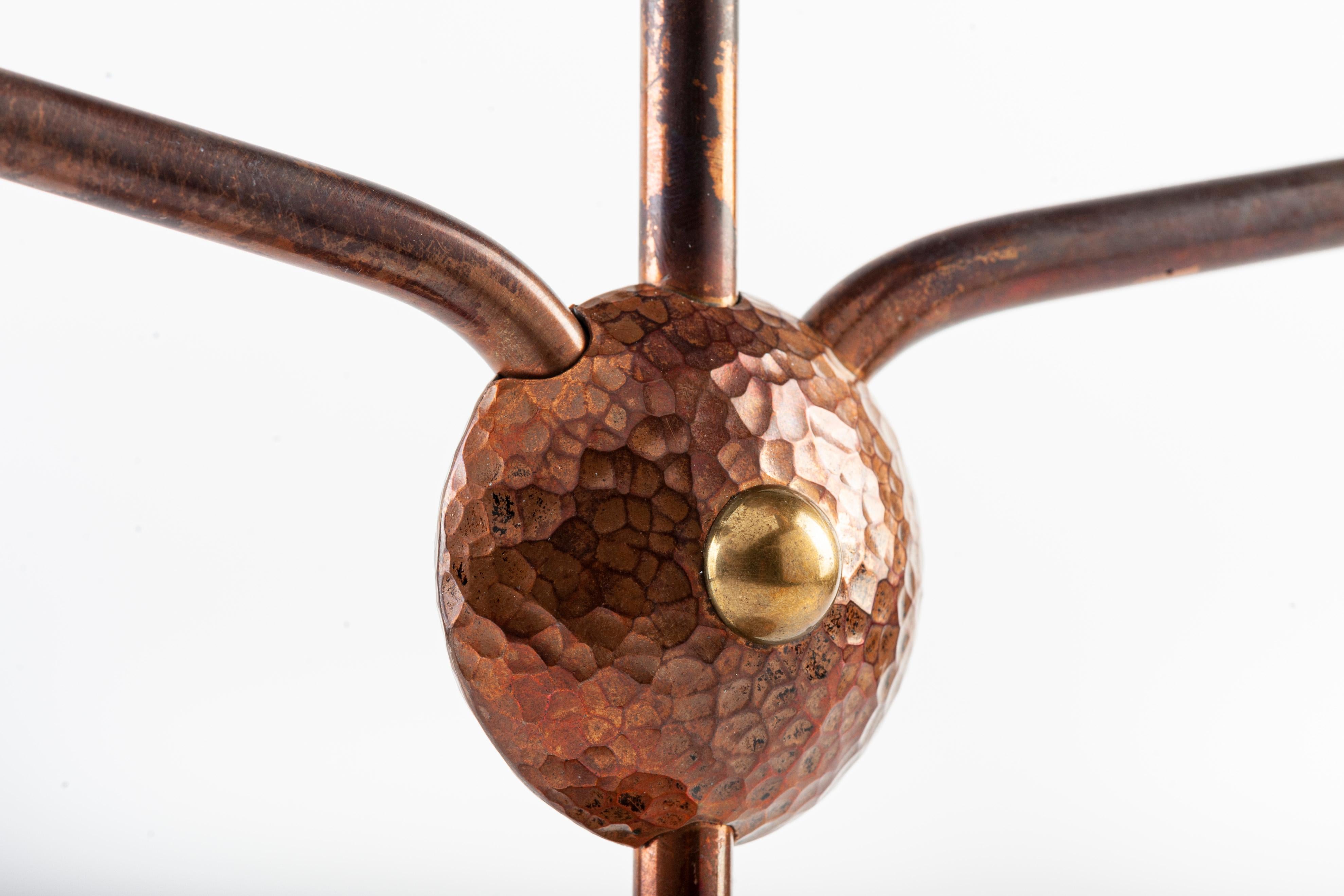 Chandelier vintage en laiton et cuivre:: Allemagne:: années 1960 en vente 1