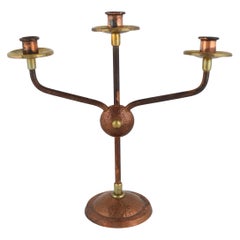 Retro Brass and Copper Candlestick, Germany, 1960s