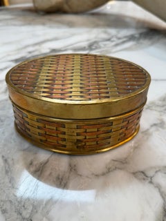 Vintage Brass and Copper Woven Box