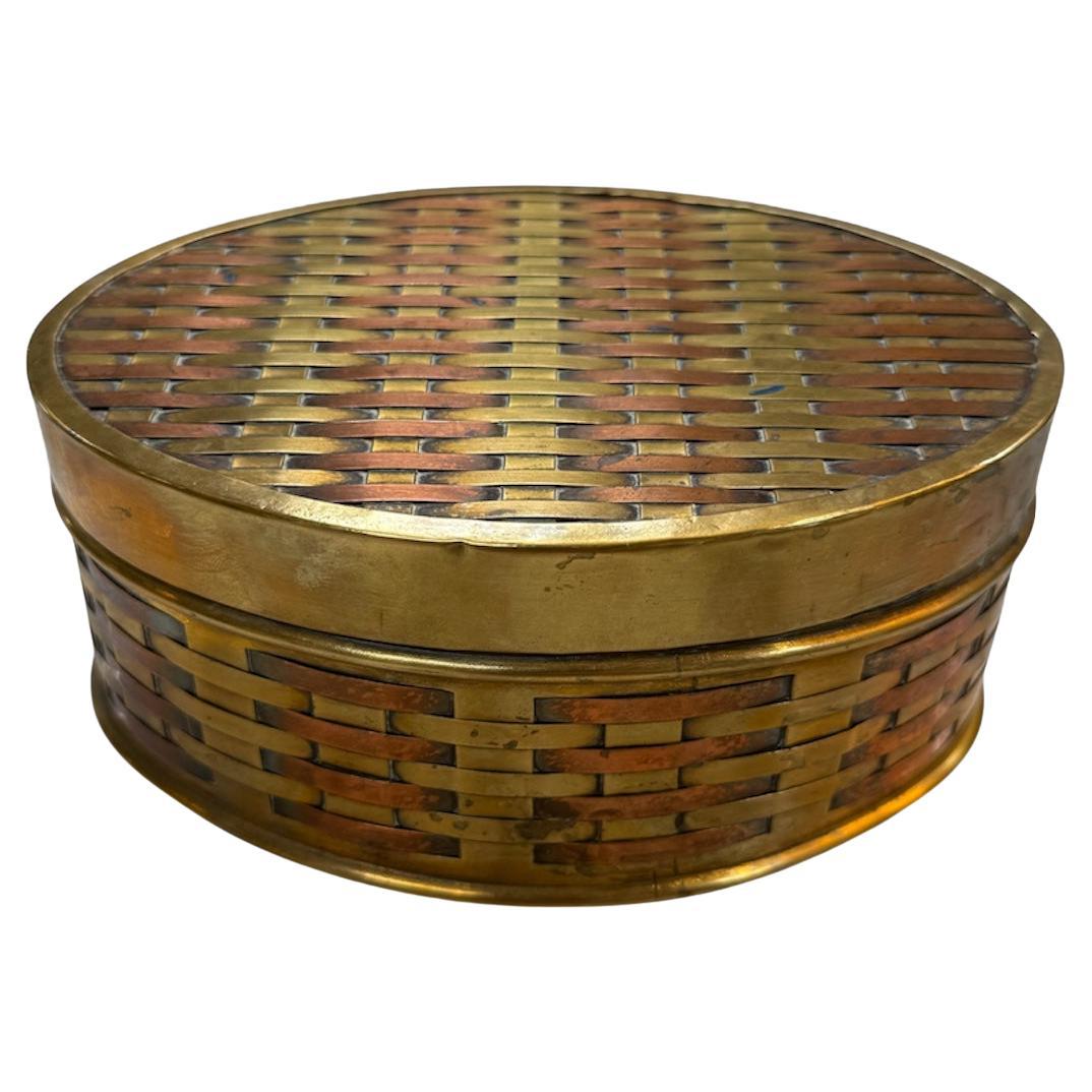 Vintage Brass and Copper Woven Box