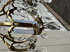 Vintage Brass and Crystal Hanging Fixture