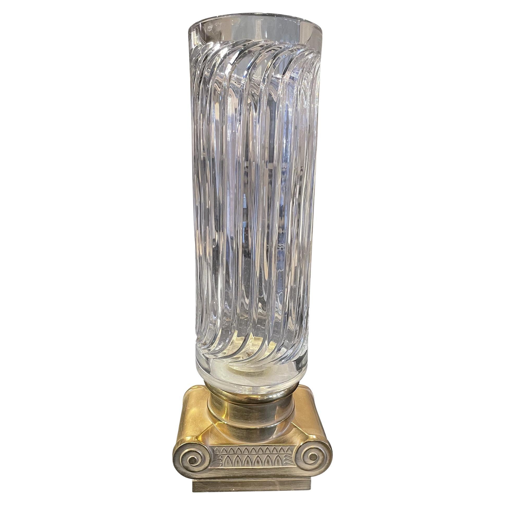 Vintage Brass and Crystal Vase