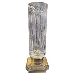 Vase vintage en laiton et cristal