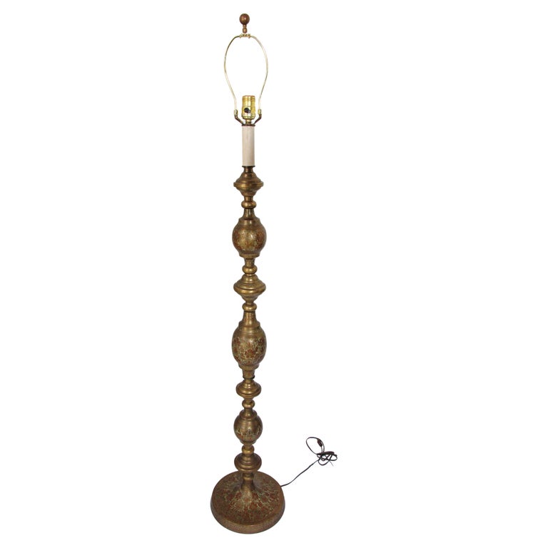 Vintage Brass and Enamel Floor Lamp Handcrafted in India at 1stDibs